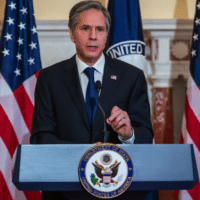 SECRETARY OF STATE ANTONY J. BLINKEN DELIVERS A SPEECH ON U.S. FOREIGN POLICY AT THE U.S. DEPARTMENT OF STATE IN WASHINGTON, D.C., ON MARCH 3, 2021. (PHOTO: STATE DEPARTMENT PHOTO BY RON PRZYSUCHA)